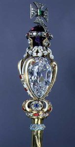 The Cullinan Diamond making the centre piece of the Sceptre with the Cross
